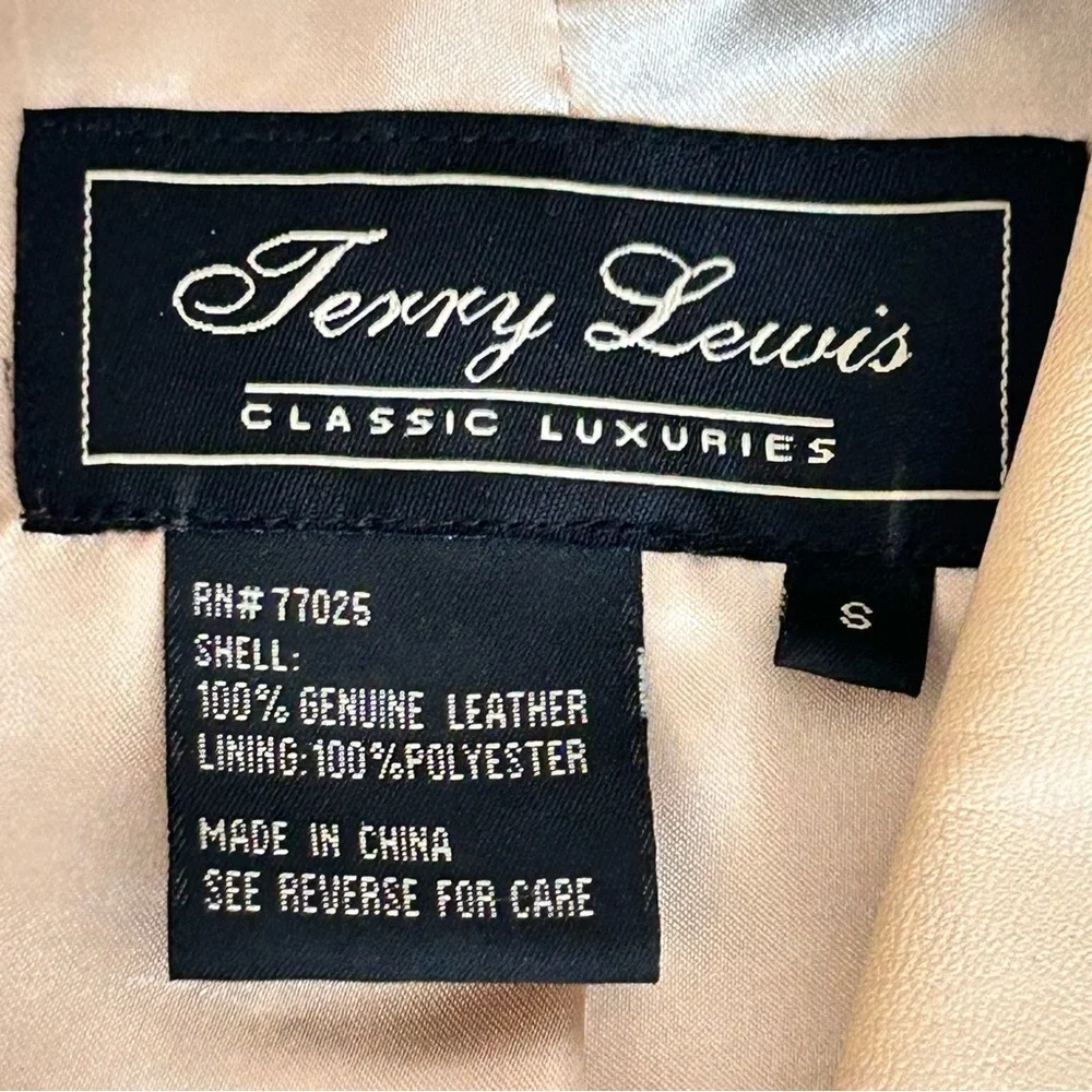Vintage Y2K Terry Lewis Leather Trench Coat Cream Toggle Buttons Women's S
